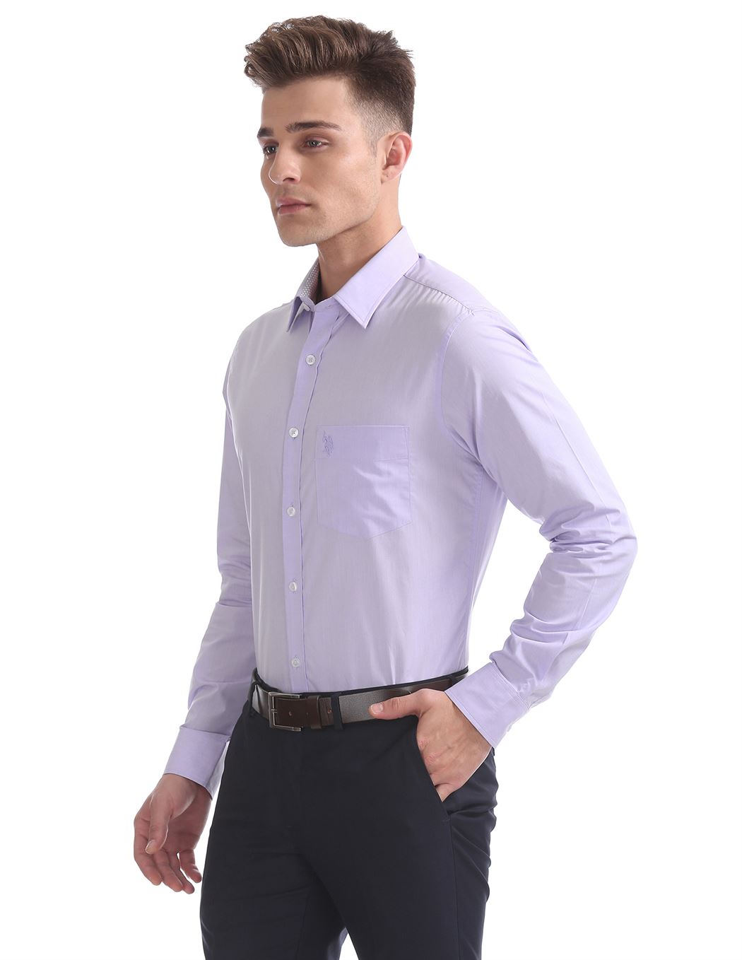 U.S. Polo Assn. Men Solid Formal Wear Shirt